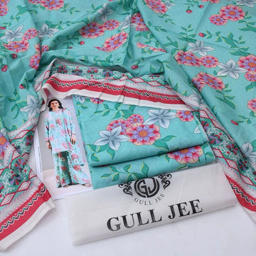 Gull Jee Digital Printed Lawn - 3 Piece Unstitched Suit | Pehnawa
