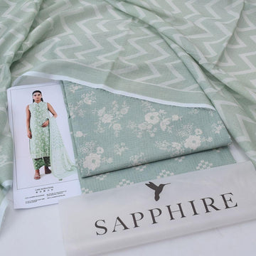 Sapphire Digital Printed Lawn 3-Piece Unstitched Suit – Pehnawa