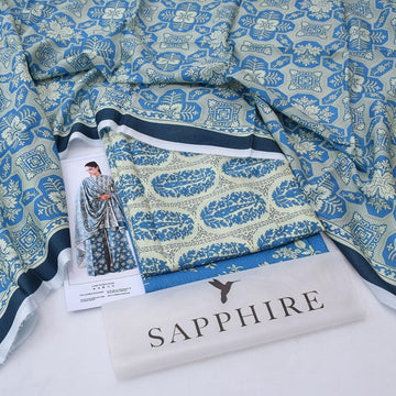 Sapphire Digital Printed Lawn - 3 Piece Unstitched Suit | Pehnawa